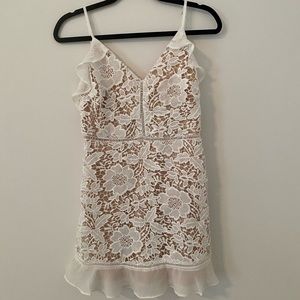 White Lace Lush Dress Size M Red Dress Boutique